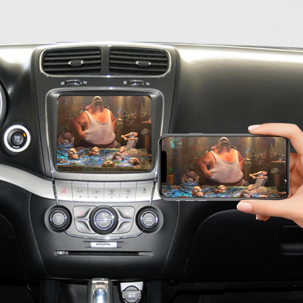 Sinairyu Wireless Apple CarPlay Android Auto Retrofit Kit Compatible for Fiat Freemont 500 500X 8.4'' Mirroring