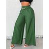 YYFS Women's Fashion Casual Solid Color Print High Waist Trousers Pants & Capris