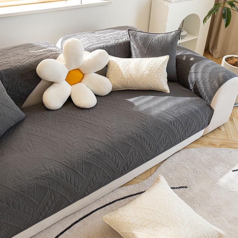 Хлопчатобумажная универсальная нескользящая подушка для дивана Four Seasons, современный минималистичный комбинированный чехол на сиденье дивана