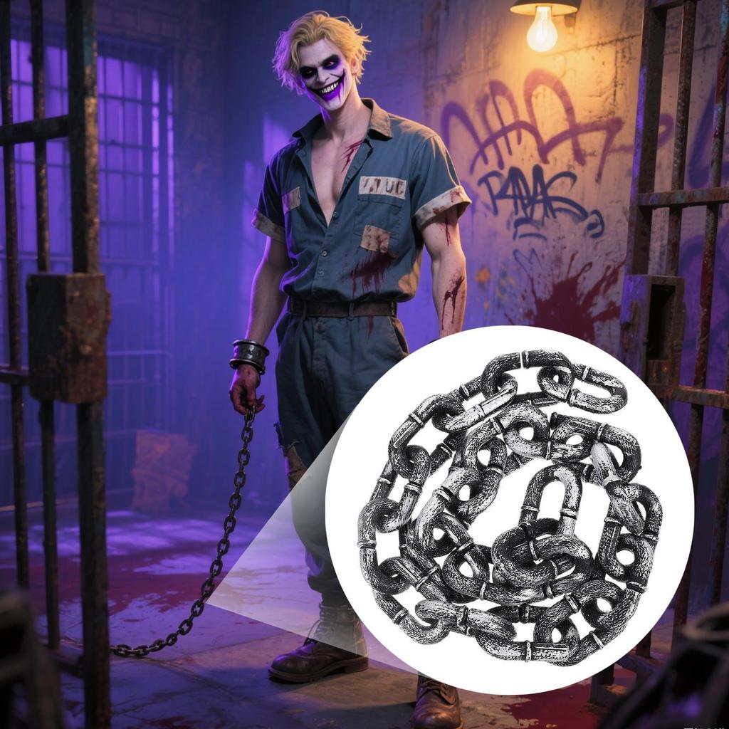 Halloween Chains Fake Chains 5 Feet Realistic Halloween Props Decorations for Indoor Party Prison Haunted House Graveyard Jail