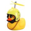 Rubber Cute Duck Toy Car Ornaments Yellow Duck Car Dashboard Decorations Cool Glasses Duck with Propeller Helmet Gold Chain