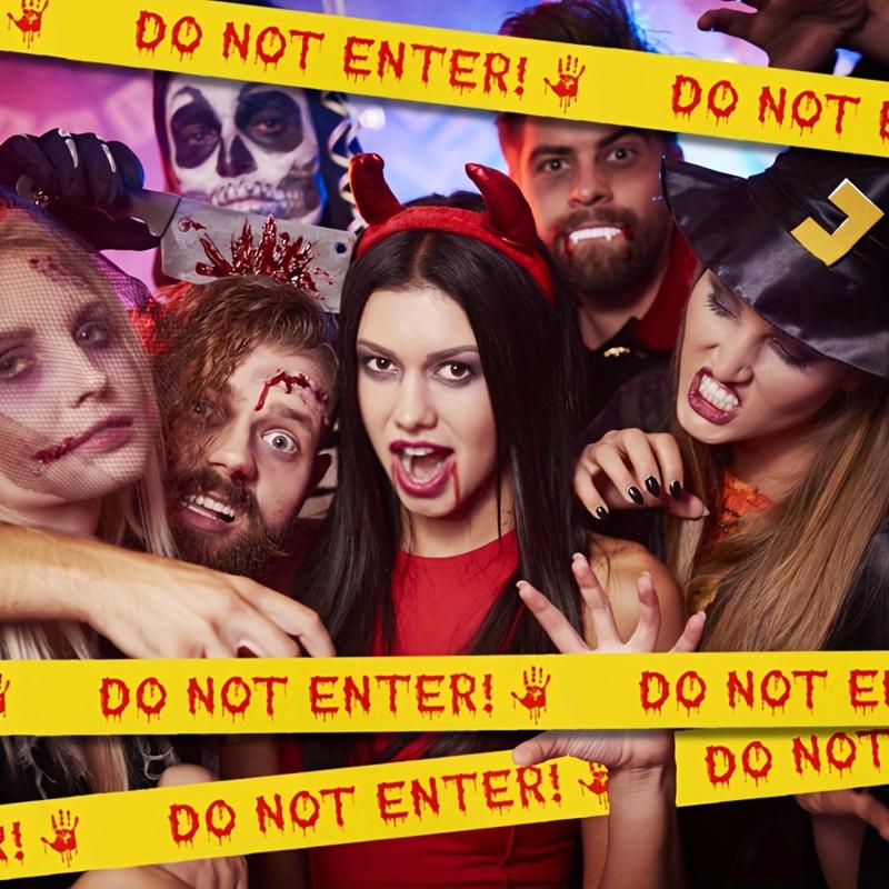 1PC DIY Warning Barrier Tape Halloween Party Safety Tape Haunted House Decoration Tape Reusable Caution Barrier Roll 4.8cmx5m