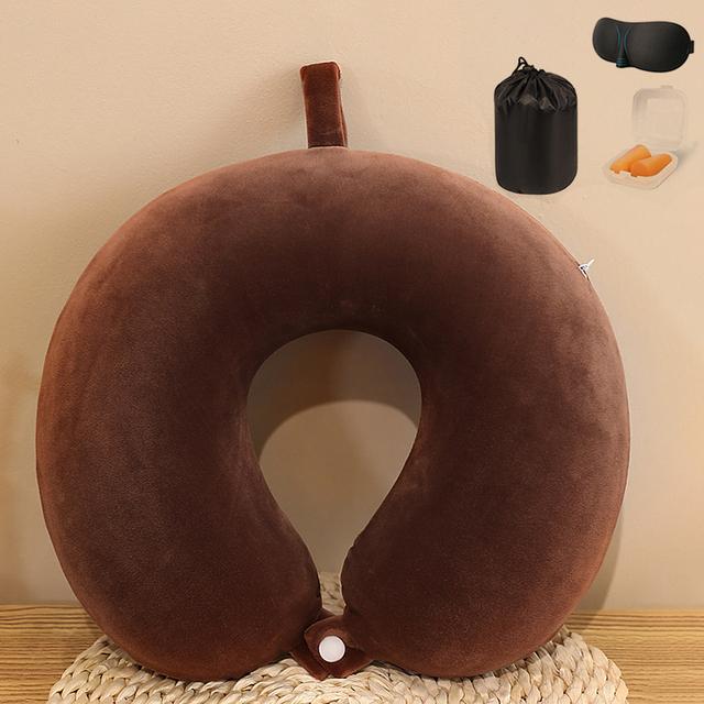 Пена с эффектом памяти U-образные подушки для шеи, подушка для путешествий, шейная подушка, мягкий бархат, защита для шеи, подушка для сна в самолете, постельные принадлежности для здравоохранения