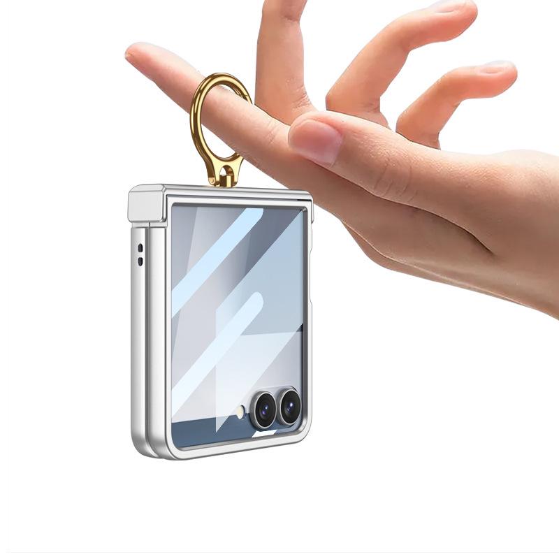 Ультратонкий складной чехол для телефона Samsung Z Flip7 с защитой шарнира, модное магнитное кольцо и совместимость с беспроводной зарядкой