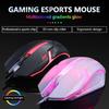 USB Wired Gaming Mouse LED RGB Ergonomic 1200DPI 3 Buttons High Precision Mute Desktop Computer Office