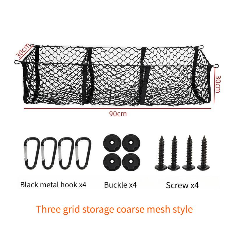 3Pocket Cargo Net Stretchy Trunk Storage Organizer Net Heavy-Duty Luggage Holder with Mount Kit for SUV Pickup Truck Van Toyota