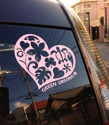 Nc-smile Гавайская наклейка Сердце GREEN DRIVING Эко-драйв HEART (Лосось