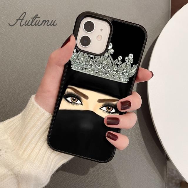 Muslim Islamic Gril Eyes Phone Case for iPhone 11 12 13 14 Pro Max Mini X XR XS SE 2020 6S 7 8 Plus Samsung Galaxy S21 S22 Cover
