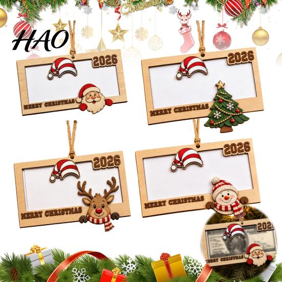 Christmas Tree Decoration with Money Slot 2Pcs Holder Hanging Ornament for Cash, Wooden Xmas Holiday Decoration, Reusable Cash Box Party Tabletop