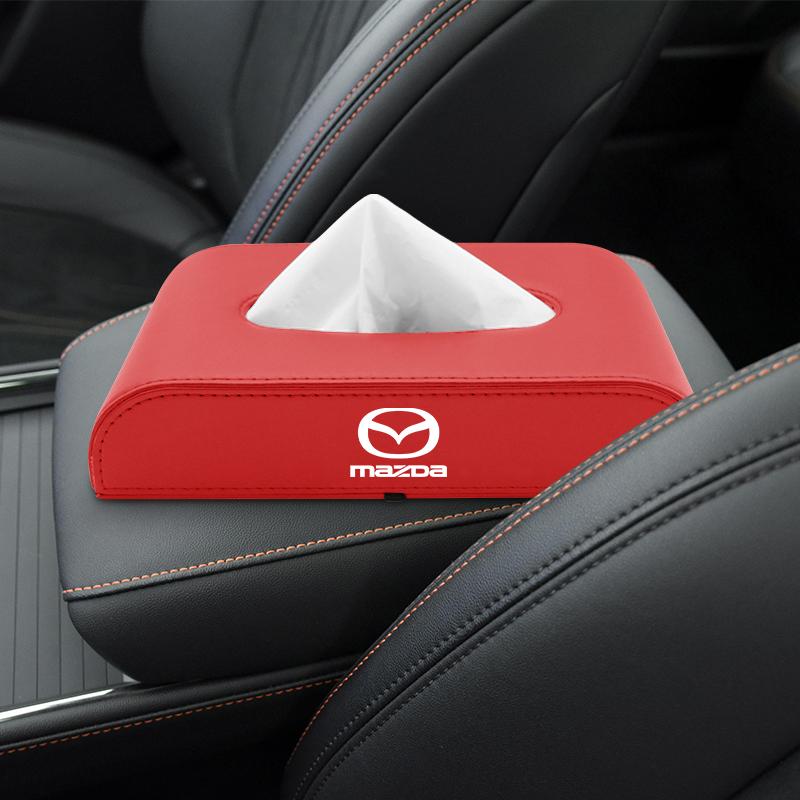 1Pcs Car Tissue Box Holder Armrest Box Storage Case Car Accessories For Mazda 2 3 5 6 CX-5 CX7 CX-8 CX9 CX-3 CX-4 CX-30 MX-5 Atenza Axela BT-50 Hazumi