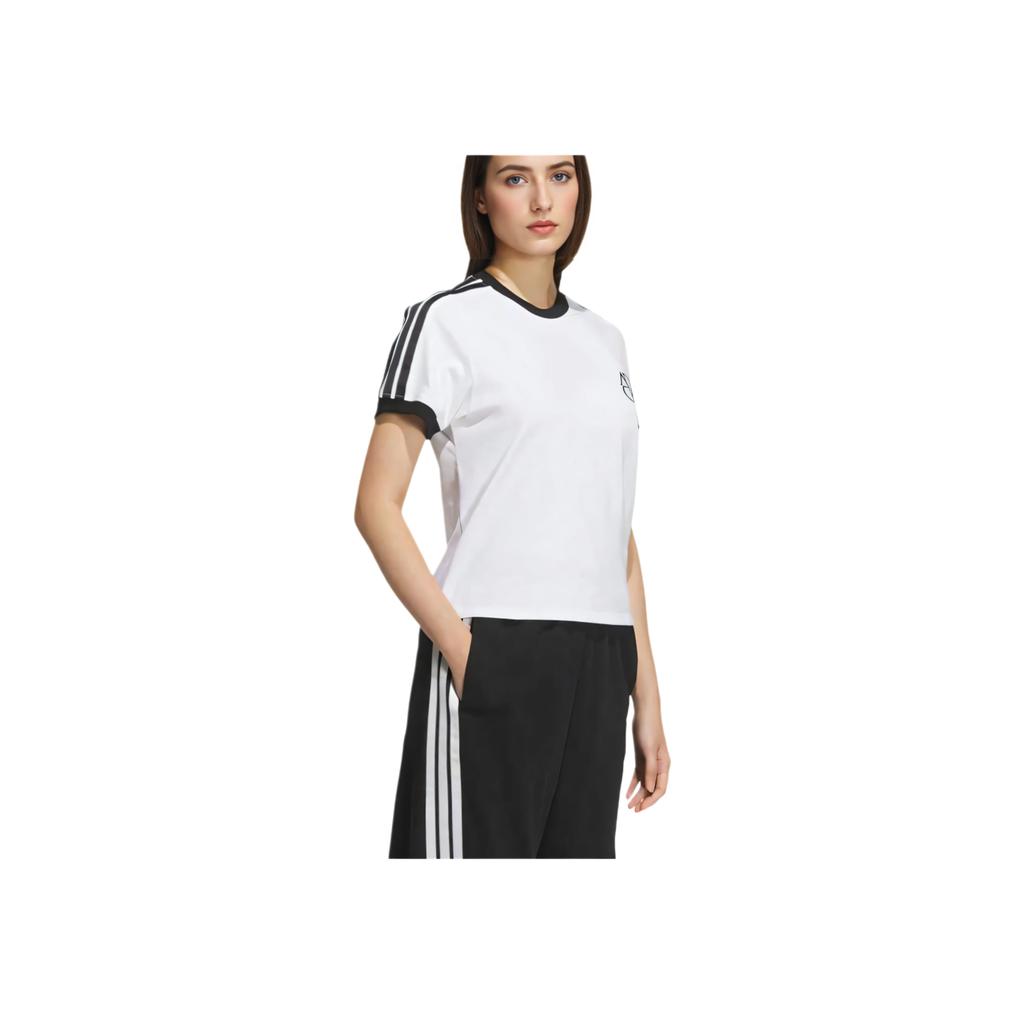 adidas Удобная дышащая мягкая приятная для кожи футболка с коротким рукавом, женские топы белого цвета JY7627