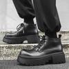 Мужские ботинки до щиколотки из натуральной кожи в британском стиле, зимние противоскользящие ботинки на платформе для мотоцикла, высококачественные роскошные ботинки с круглым носком
