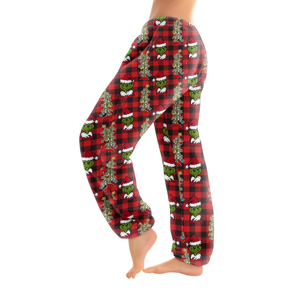 Women's Solid Color Trousers With Cuffs Casual Pants And Pajama Pants