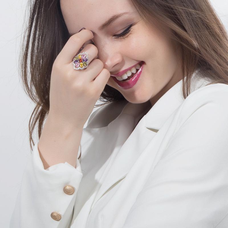 J0076 Popular Ring Aaa Zircon Inlaid Ring