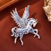 Chinese Style Zodiac Horse Badge Pin Zinc Zinc Alloy Vintage Horse Brooch  Year of The Horse