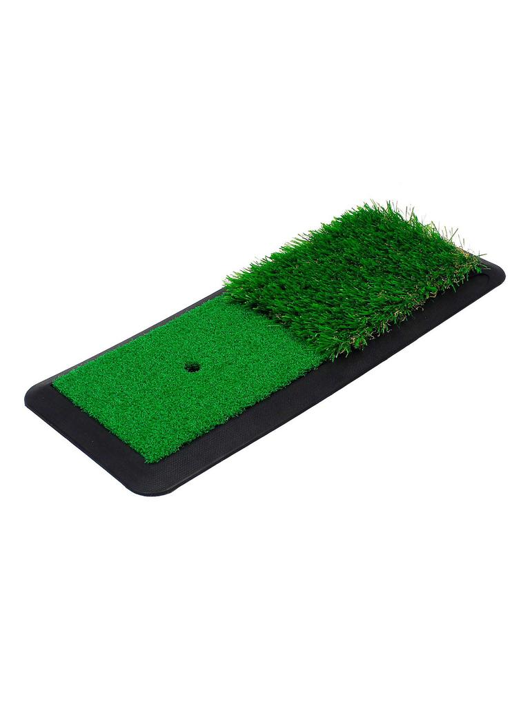Зеленый коврик для гольфа 2-в-1 20x47см, Нескользящее тренировочное оборудование для улицы/помещения для коррекции стойки при свинге и тренировочных упражнений
