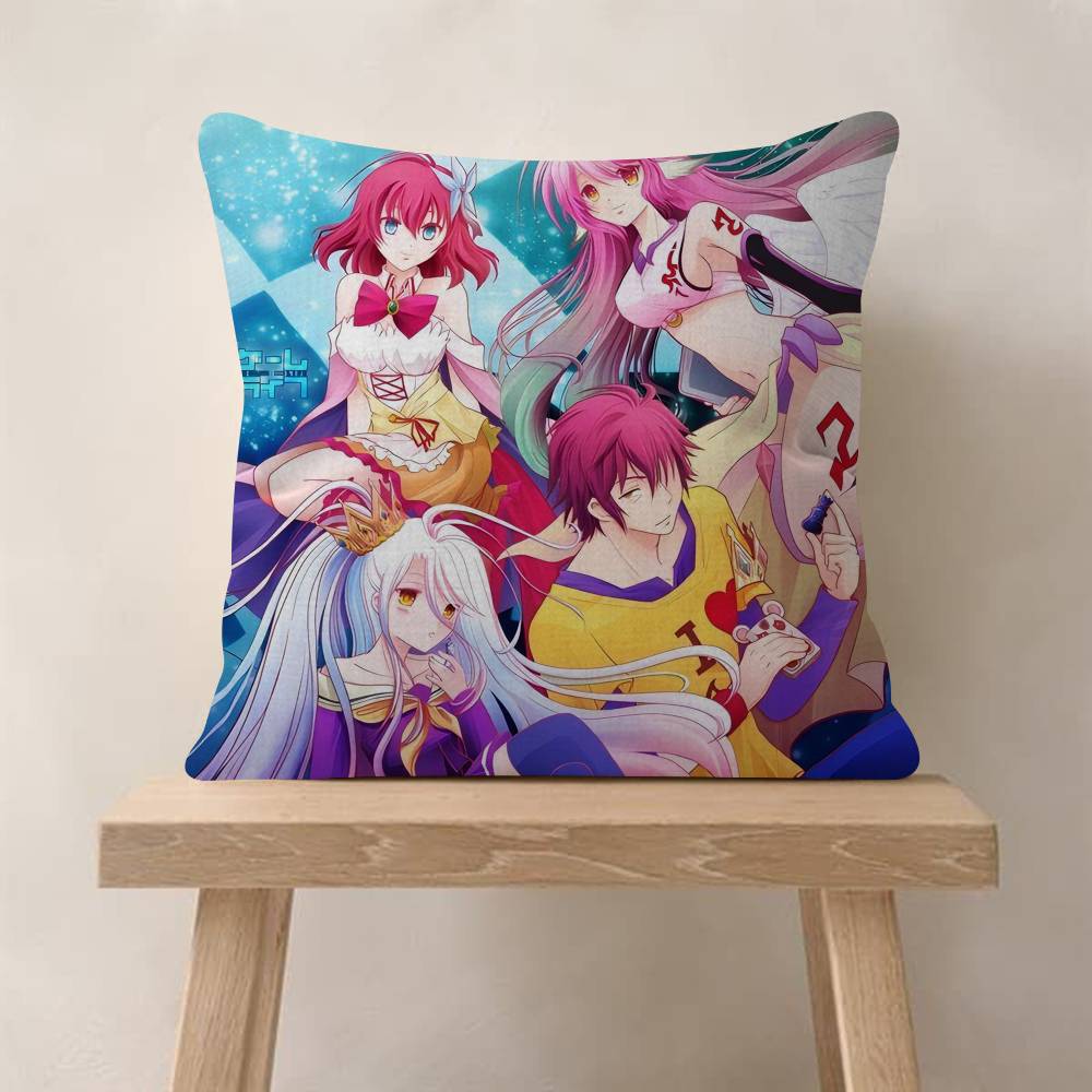 Чехлы на подушки из аниме NNo Game No Life Мультяшные Декоративные для дивана Домашние Двусторонние Короткий плюш Милый Чехол на подушку