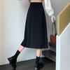 Женская юбка трапециевидной формы с запахом на бедрах и высокой талией, юбка миди с боковым разрезом, офисная женская длинная юбка больших размеров