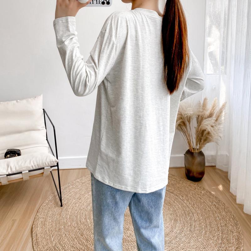 Топ для кормящих с длинным рукавом для беременных - Стильная весенне-осенняя одежда для мам в послеродовой период и кормящих грудью