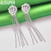 925 Sterling Silver Romantic Rose Pierced Earrings Fashion Charm Wedding Jewelry