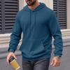 Men's Long Sleeve Textured Hooded Sweatshirt Casual Lightweight Hoodies Pullover Drawstring Hoodie With Kanga Pocket