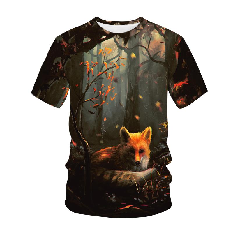 Kawaii Animals Foxes 3D Printed Kids T Shirt Fashion Casual Cartoons T Shirt Boys Girls Детская одежда для девочек