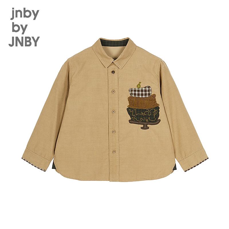 Детская хлопковая рубашка с длинным рукавом и принтом jnby by JNBY