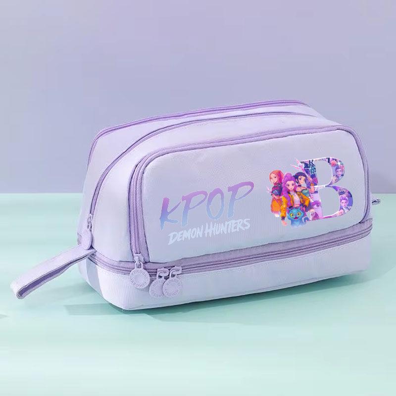 Demon Hunter Girls Team Pencil Case: Large Capacity, Cute Stationery Box for Primary Students