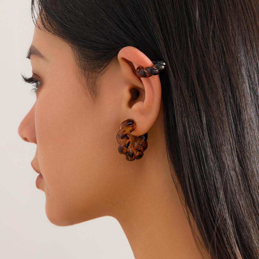 Комплект из леопардового принта с сердечками и геометрическими фигурами - модный европейский/американский стиль