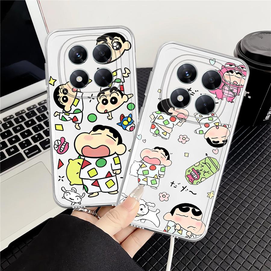 Soft Phone Cover Case for Xiaomi Redmi Note 14 Pro Plus 9 10 12 Note 13 14C 10S A4 13C 12S 11S 11 Cartoon Crayons Shinchan