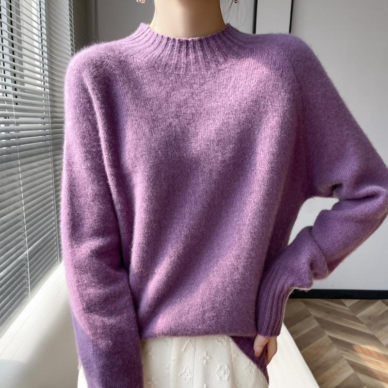 Women's Cashmere Sweater Qinghe Cashmere 30% Cashmere 70% Wool Women's Autumn and Winter Cashmere Pullover Soft and Warm