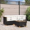 VidaXL Garden Sofa with Cushions 3-Seater Black Wicker, Outdoor Sofa, Garden Seat, Garden Sofa 365917
