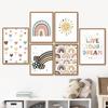 Cartoon Live Your Dream Quotes Nordic Posters Rainbow Sun Heart-shaped Stars Art Canvas Painting Wall Pictures Kids Room Decor