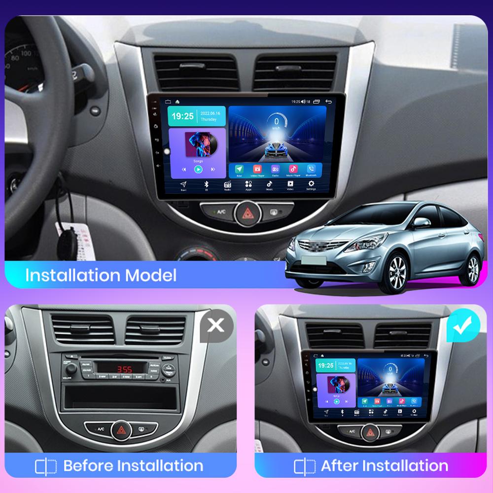 2 DIN Android Carplay Car Radio For Hyundai Solaris Accent Verna 2010-2016 Multimedia Player Head Unit Stereo GPS Navigation BT WIFI 2+32GB