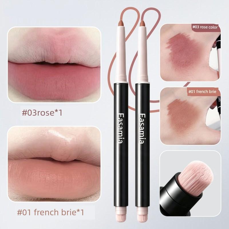 [Same Style as Zhao Lusi] French Lip Liner, Lipstick, and Lip Brush Two-In-One, Waterproof, Long-Lasting, Non-Fading, Genuine Cinnamon Color