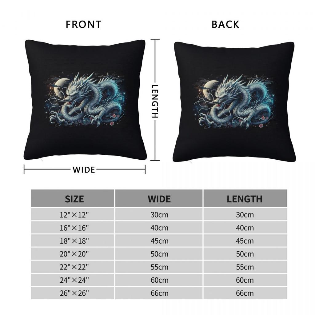 The Great White Dragon Square Pillowcase Cushion Cover Pillow Case Throw Pillow Cover for Home Sofa Living Room