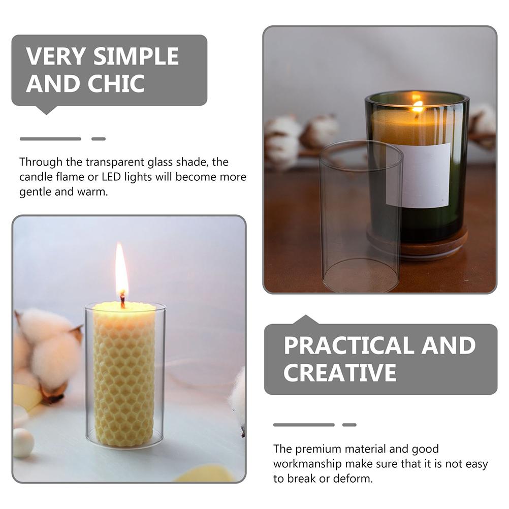 3 шт. ветрозащитный абажур прозрачный стеклянный держатель свечи-столбы открытые трубчатые абажуры банка прозрачная крышка ваза принадлежности