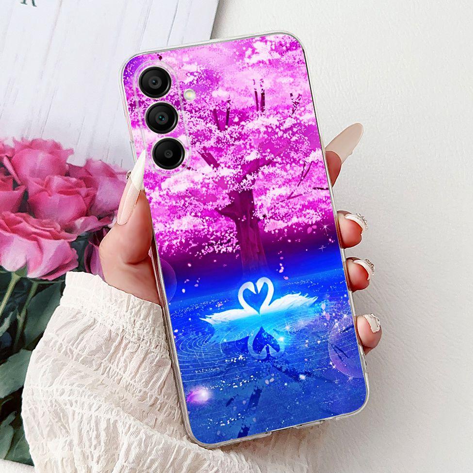 Для Samsung A15 Чехол SM-A155F Прозрачный Роскошный Милый Модный Цветы Забавный Расписной Задняя Крышка Для Samsung Galaxy A15 Чехол для Телефона Funda