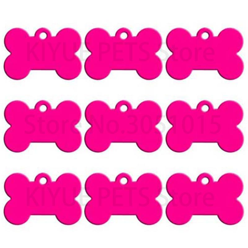 Оптовая продажа 100 шт. Косточка Жетон для идентификации собаки Гравировка Идентификационные жетоны для домашних собак Ошейники Бирки с именем и номером в форме косточки Анодированный алюминий на заказ Бирка для щенка