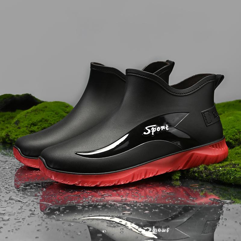 Men Work Chef Shoes Waterproof Oil-proof Kitchen Work Cook Boots Non-slip Ankle Rain Boots Man Hotel Restaurant Safety Footwear