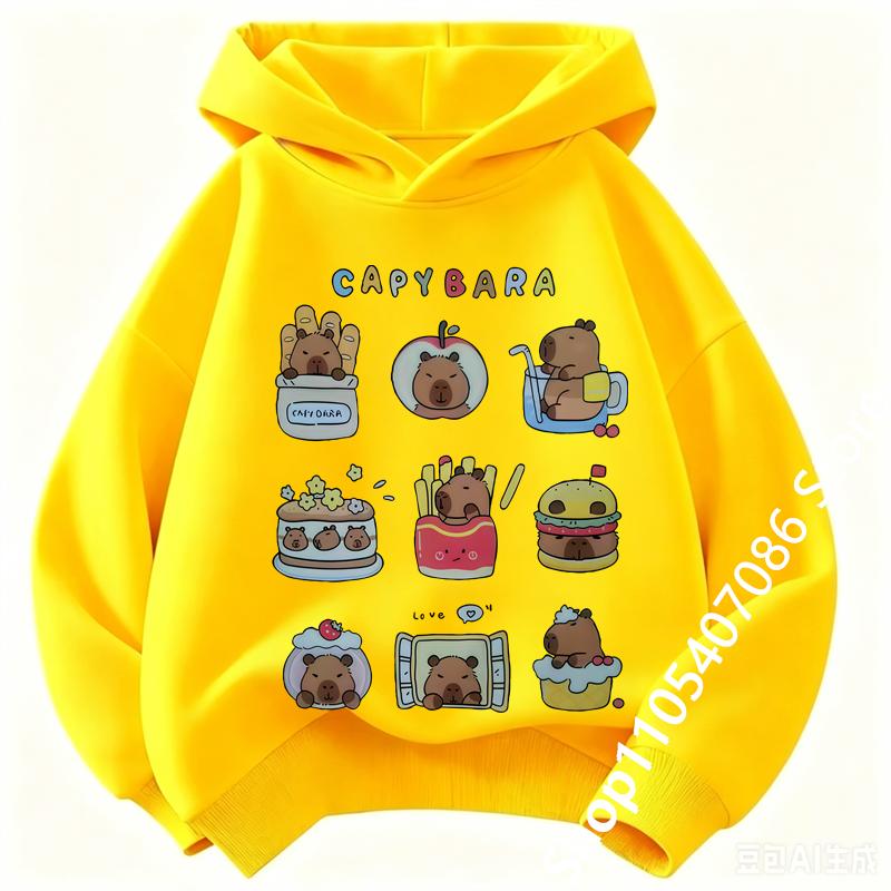 2026 Funny Stylish Capybara Fashion Design Sweatshirt Children's Hoody for Boys Girls Autumn Winter Casual Hoodies