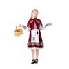 Halloween Little Red Riding Hood Play Costume Farm Pastoral Red Patch Dress Performance Costume