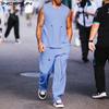 2PCS Sets Men Round Neck Sleeveless Tank Tops And Long Skinny Pants