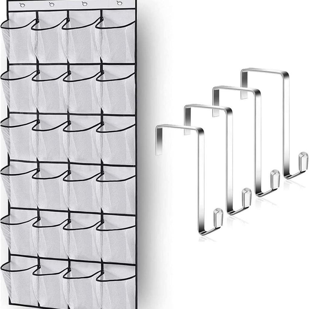 24-Grid Hanging Shoe Storage Organizer with Multi-Layer Pockets