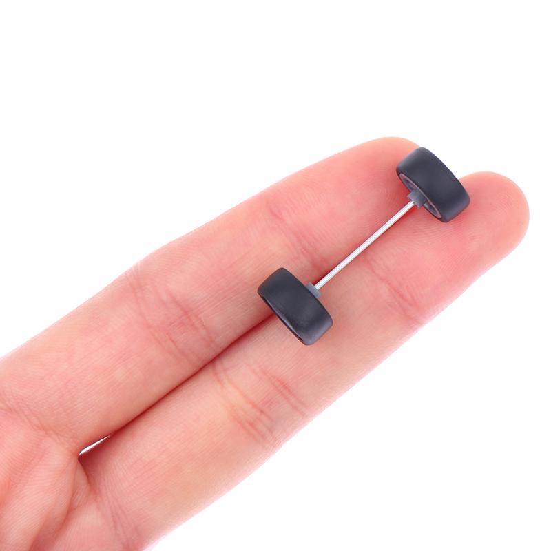 1Set Diy Racing Vehicle Toys 1:64 Car Wheels For Rubber Tire With Wheel Axle Model Modified Part