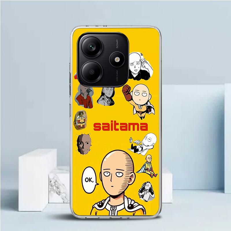 One P-Punch-Man Saitama King Phone Case For Xiaomi Redmi Note 15 14 14S 13 12S 12 Pro Plus 11S 11 11T 11E 10S 10 + Soft TPU Back