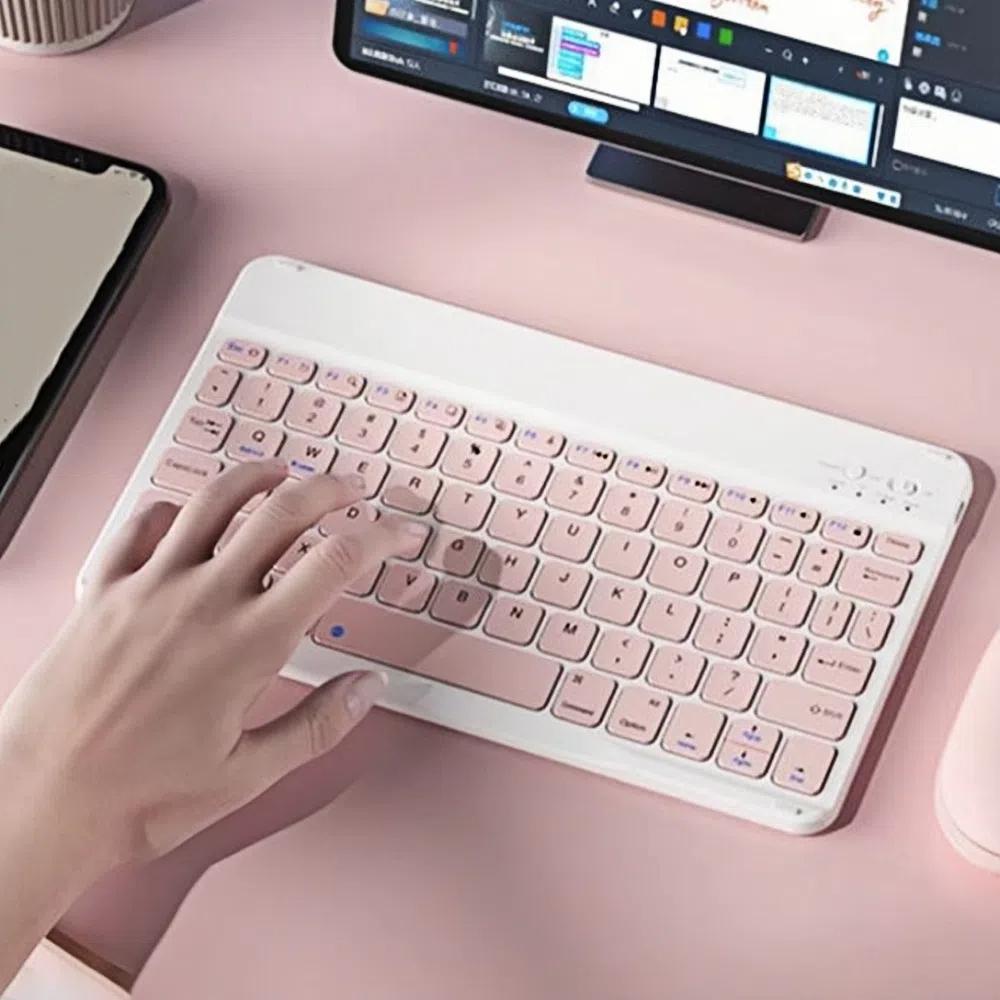 Mini Bluetooth Keyboard Rechargeable Portable Keyboard Ultra Thin Wireless Keyboard Notebook