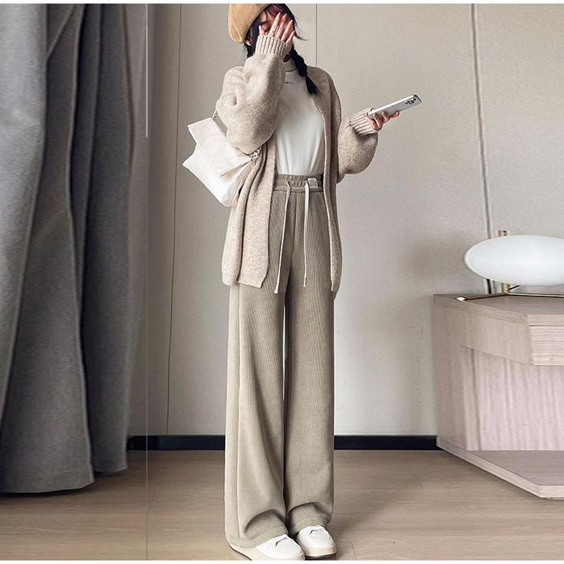 Модные флисовые женские утепленные брюки из вельвета, бархата, однотонные, с эластичной резинкой на талии, повседневные теплые прямые брюки на осень-зиму