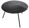 Bonfire Stand Barbecue Stove Round Firebase with Trivet and Storage Bag Black UG-49 Outer Diameter 540 X Height 300mm