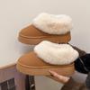 Women's Snow Boots Thick-soled High-heeled Shoes Women Short-tube Shoes for Women Winter Cotton Shoe Warm Suede Slippers Botas